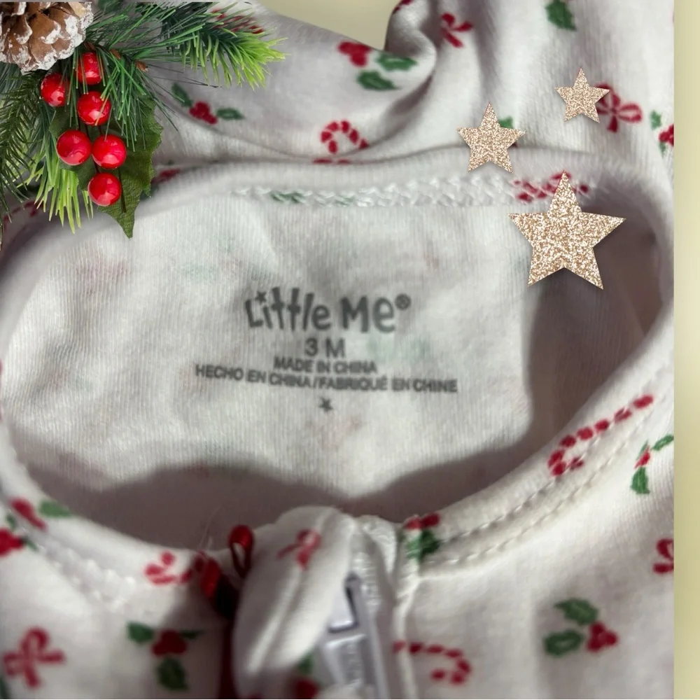 Festive Baby Onesies Lot of 2 in Red and White Size 3months and 0-3mo